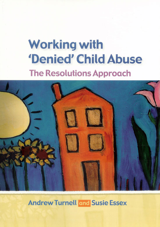 Cover of Working with Denied Child Abuse showing a child's drawing of a house